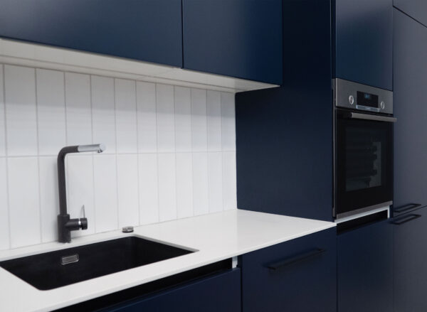 dark blue kitchen