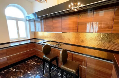 modern kitchen with Gaggenau appliances in apartment for sale in Kyiv, Volodymyrska St 20/1-A Shevchenkivskyi district, premium property Kyiv;