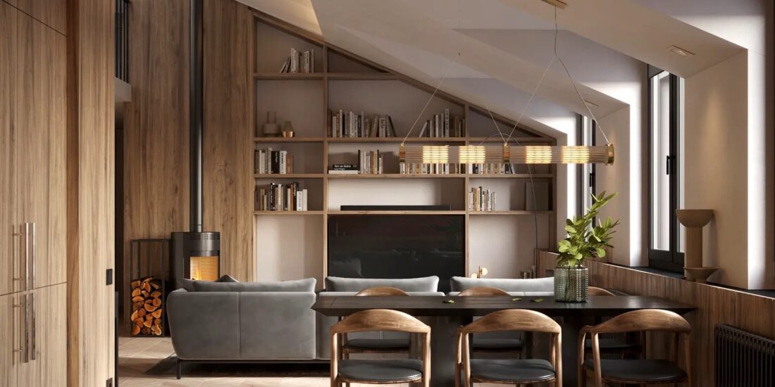Living room in apartment for sale in Kyiv, 13-A Instytutska St., Lypky district, pre-revolutionary building with high ceilings and panoramic windows