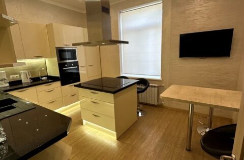 kitchen in apartment for sale in Kyiv, Liuteranska St 27–29, Pecherskyi district, designer renovation