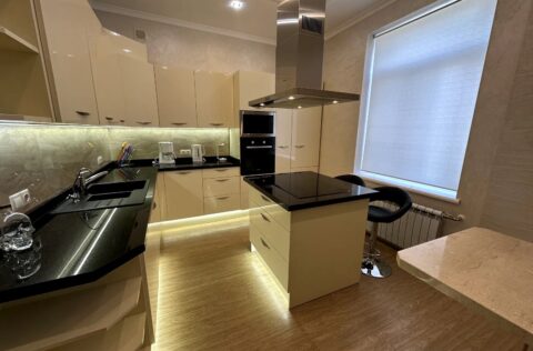 kitchen in apartment for sale in Kyiv, Liuteranska St 27–29, Pecherskyi district, designer renovation