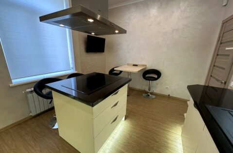 kitchen in apartment for sale in Kyiv, Liuteranska St 27–29, Pecherskyi district, designer renovation