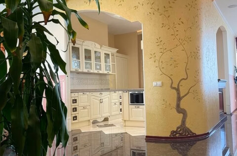 Modern kitchen in apartment for sale in Kyiv, Liuteranska St 10a, Pecherskyi district, premium new building interior