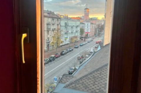 City view from a historic apartment on Volodymyrska Street 6, Kyiv