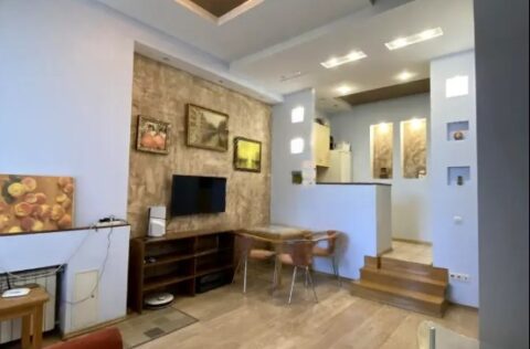 Living room in historic apartment for sale in Kyiv, Tarasivska St, 8, elite reconstructed building