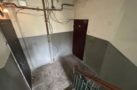 Staircase of stalinka building in Kyiv Lypky district, Kruhlouniversytetska St 2/1