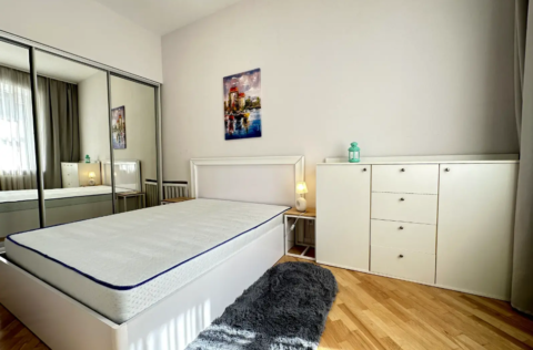 Bedroom in a renovated 2-bedroom apartment on Antonovycha Street 17b, Kyiv