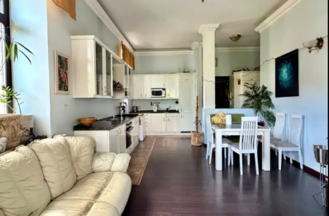 Open-plan kitchen-living room in an apartment on Antonovycha Street 23, Kyiv