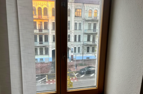 City view from a historic apartment on Volodymyrska Street 6, Kyiv