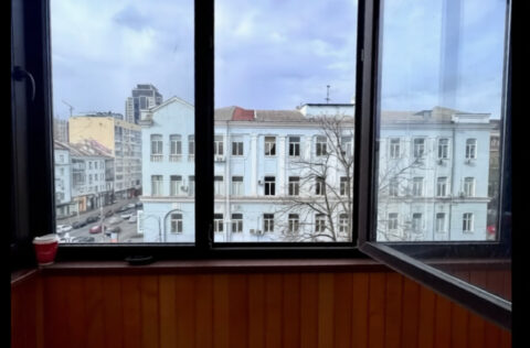 Glazed balcony in a renovated apartment on Velyka Vasylkivska Street, Kyiv