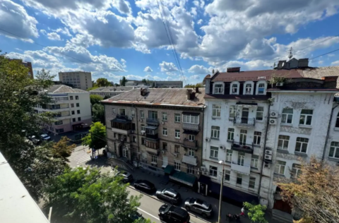 Street view from a renovated apartment on Observatorna Street 10, Kyiv