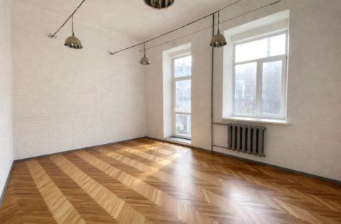Living room in a renovated apartment on Kostelna Street 5, Kyiv