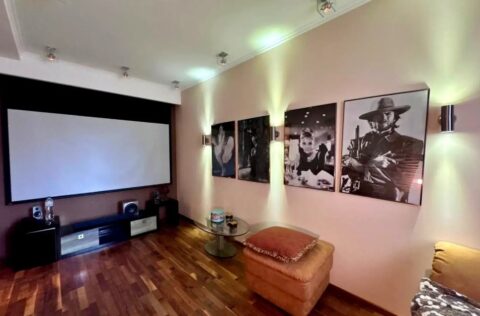 Home cinema in a renovated apartment on Velyka Vasylkivska Street, Kyiv