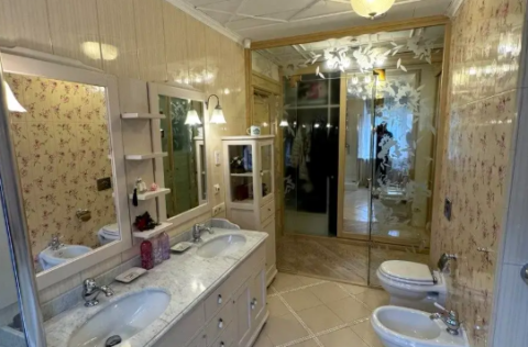 Bathroom in a renovated apartment on Yevhena Chykalenka Street, Kyiv