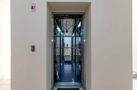 Lift in a modern building on Olesia Honchara Street 26, Kyiv