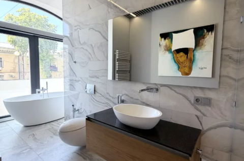 Bathroom in a designer apartment on Liuteranska Street 7/10, Kyiv