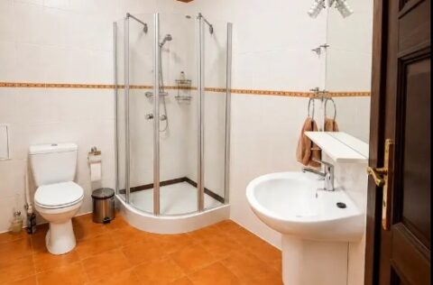 Bathroom in a renovated duplex apartment on Tarasa Shevchenka Lane, Kyiv
