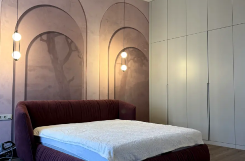 Bedroom in a pre-revolutionary apartment on Kruhlouniversytetska Street 14, Kyiv