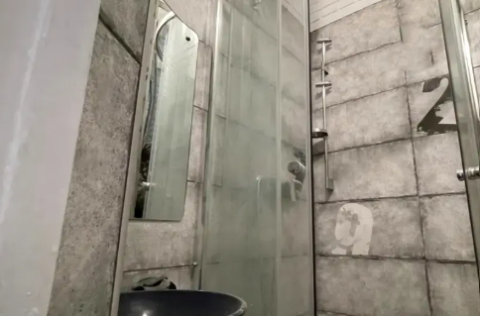 Bathroom in a renovated apartment on Kostelna Street 5, Kyiv
