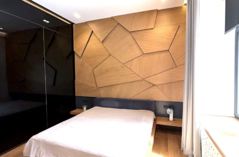 Bedroom in a designer apartment on Liuteranska Street 7/10, Kyiv