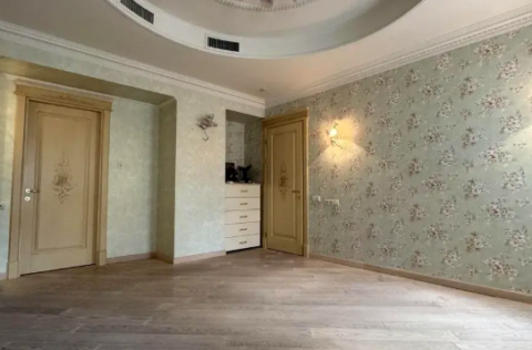 Bedroom in a renovated apartment on Yevhena Chykalenka Street, Kyiv