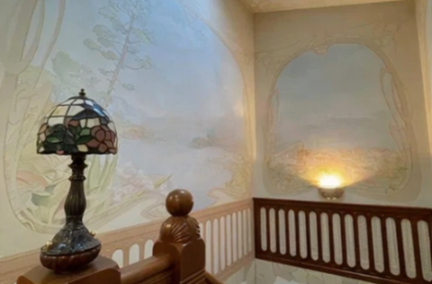 Staircase to the second level in a duplex penthouse on Arkhitektora Horodetskoho Street 15, Kyiv