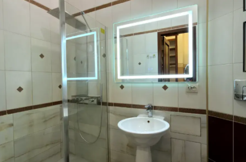 Vestor.Estate bathroom at Skoropadskoho St 1, historic Kyiv real estate