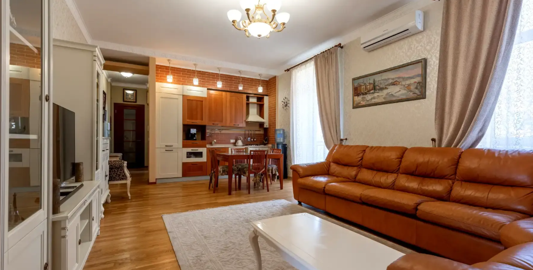 Vestor.Estate kitchen-living room at Tarasivska St 4-A, Kyiv